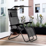 Розкладне крісло шезлонг LEOBRO Zero Gravity Black з козирком (LB-ZGC-T1-BLK)