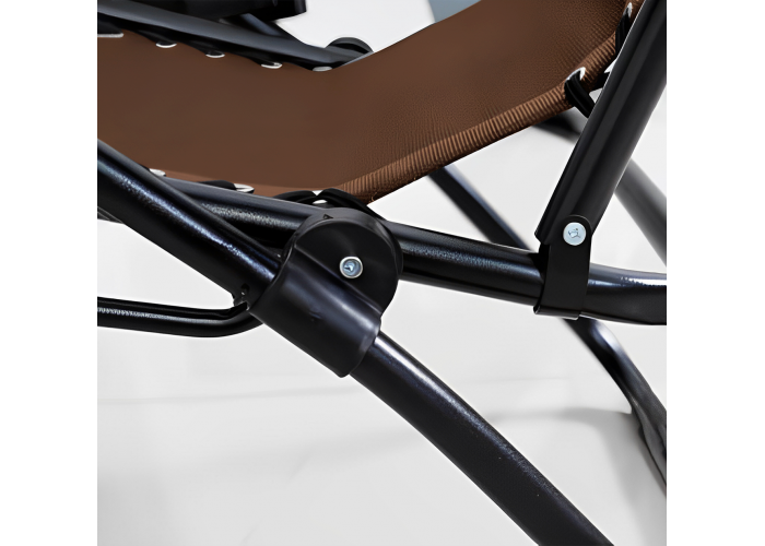 Розкладне крісло шезлонг LEOBRO Zero Gravity Brown (LB-ZGC-A1-BRN)