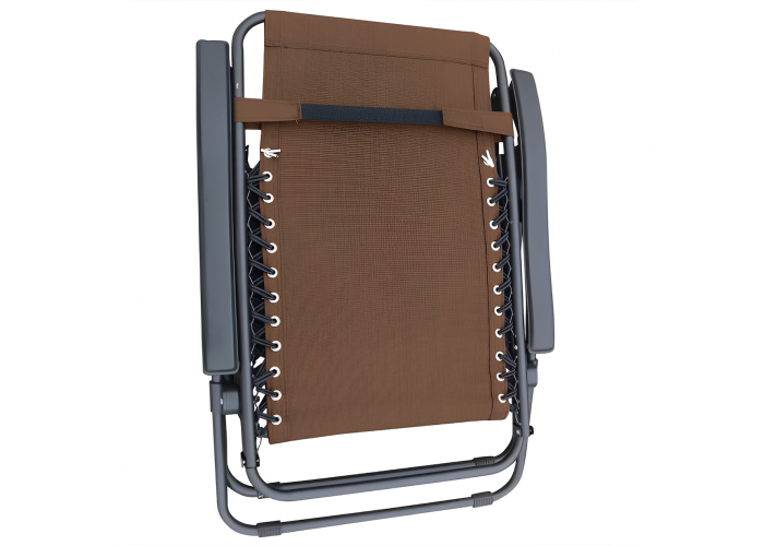 Розкладне крісло шезлонг LEOBRO Zero Gravity Brown (LB-ZGC-A1-BRN)