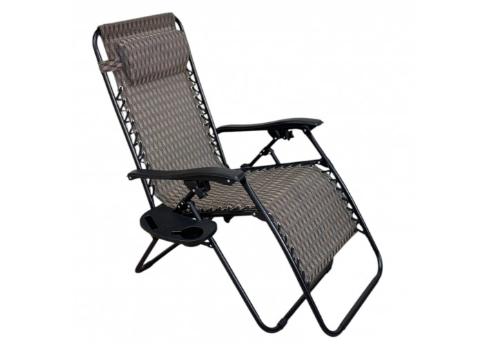 Розкладне крісло шезлонг LEOBRO Zero Gravity Premium Plaid (LB-ZGC-G2-PLD)