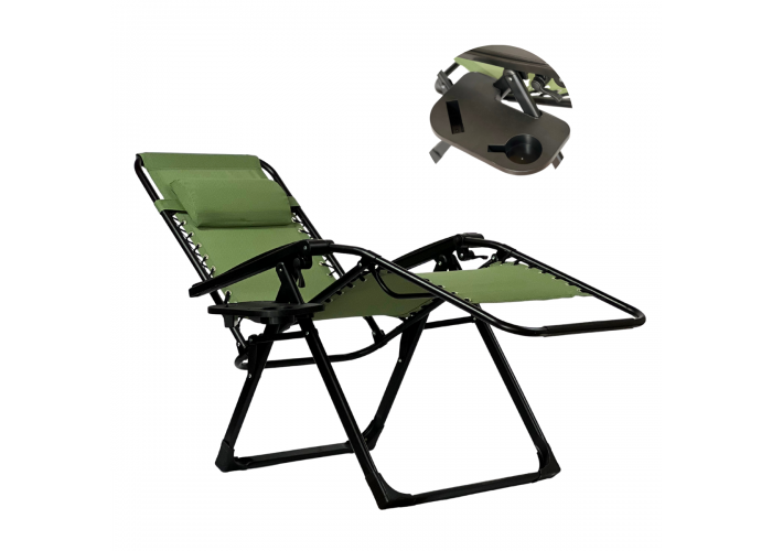 Розкладне крісло шезлонг LEOBRO Zero Gravity Premium Pistachio (LB-ZGC-G2-PST)