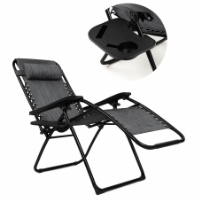 Розкладне крісло шезлонг LEOBRO Zero Gravity Premium Grey (LB-ZGC-G2-GRY)