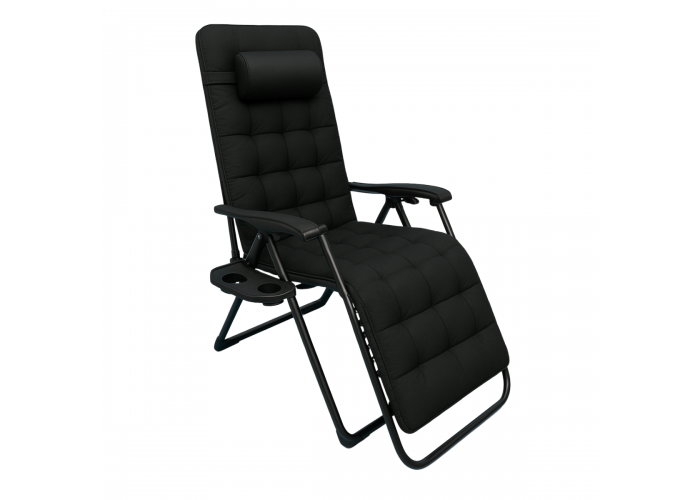 Розкладне крісло шезлонг LEOBRO Zero Gravity Premium Black (LB-ZGC-K2-BLK)