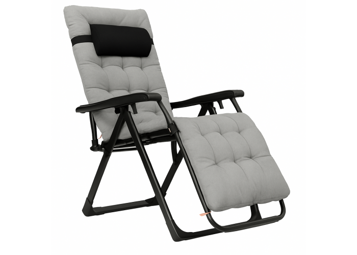 Розкладне крісло шезлонг LEOBRO Zero Gravity Premium Grey (LB-ZGC-K2-GRY)