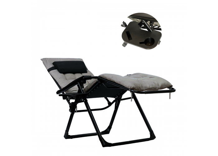 Розкладне крісло шезлонг LEOBRO Zero Gravity Premium Grey (LB-ZGC-K2-GRY)