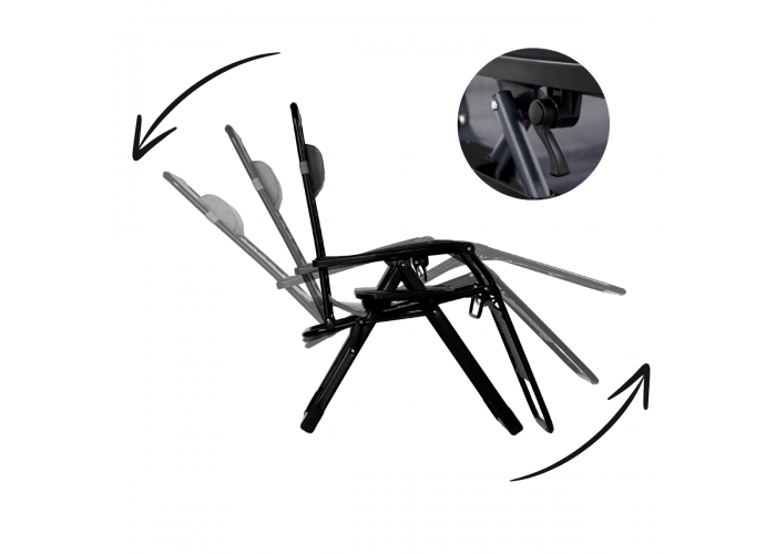 Розкладне крісло шезлонг LEOBRO Zero Gravity Premium Grey (LB-ZGC-K2-GRY)