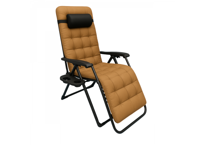 Розкладне крісло шезлонг LEOBRO Zero Gravity Premium Brown (LB-ZGC-K2-BRN)