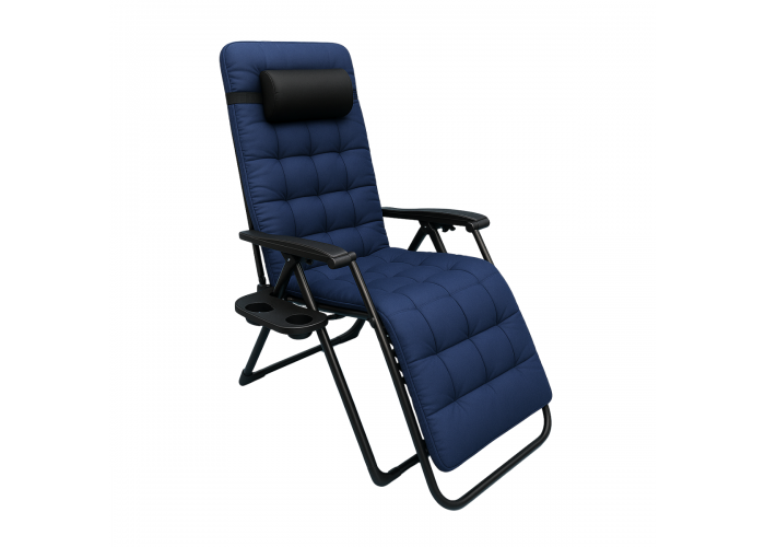 Розкладне крісло шезлонг LEOBRO Zero Gravity Premium Plus Dark Navy Blue (LB-ZGC-K2-DNB)