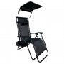 Розкладне крісло шезлонг із козирком LEOBRO Zero Gravity Black (LB-ZGC-H1-BLK)