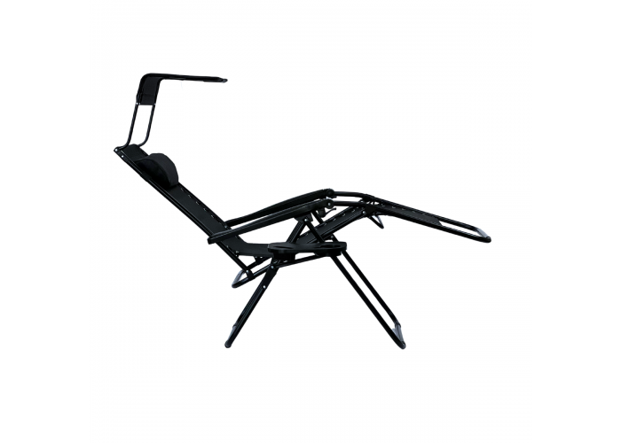 Розкладне крісло шезлонг із козирком LEOBRO Zero Gravity Black (LB-ZGC-H1-BLK)