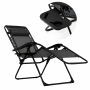 Розкладне крісло шезлонг LEOBRO Zero Gravity Black (LB-ZGC-F1-BLK)