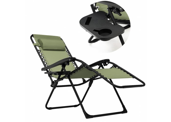 Розкладне крісло шезлонг LEOBRO Zero Gravity Pistachio (LB-ZGC-F1-PST)