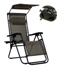 Розкладне крісло шезлонг із козирком LEOBRO Zero Gravity Plaid (LB-ZGC-H1-PLD)