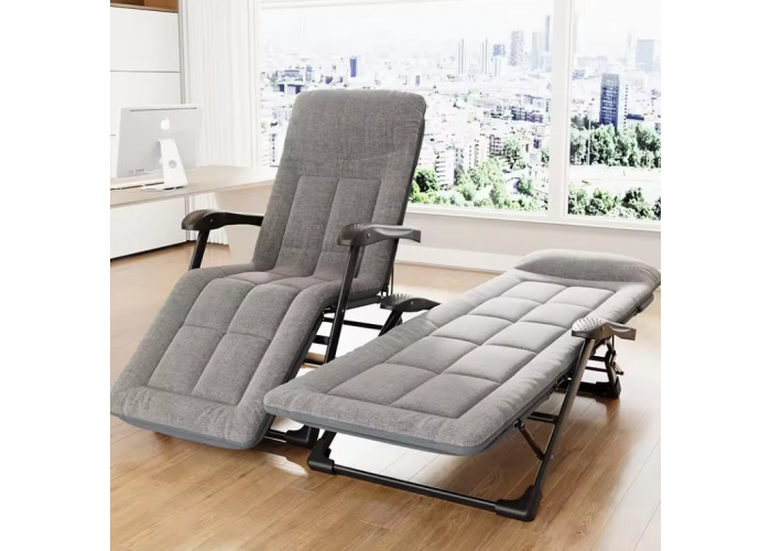 Розкладне крісло ліжко з вбудованим матрацом LEOBRO Grey (LB-FCB-G3-GRY)
