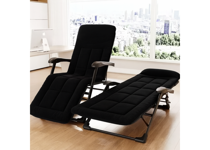 Розкладне крісло ліжко з вбудованим матрацом LEOBRO Black (LB-FCB-G3-BLK)