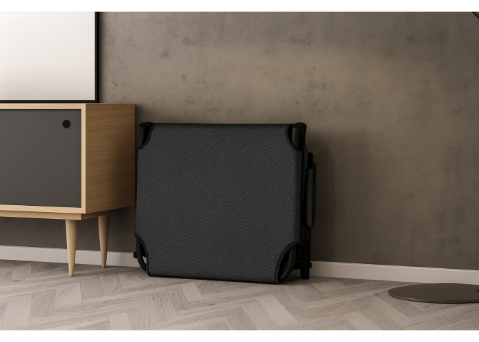 Розкладне ліжко (розкладачка) з Mesh-матрацом і подушкою LEOBRO Black (LB-FB-A2-BLK)