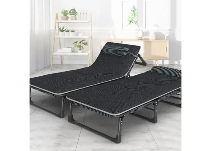 Розкладне ліжко (розкладачка) з Mesh-матрацом і подушкою LEOBRO Striped (LB-FB-A2-STR)