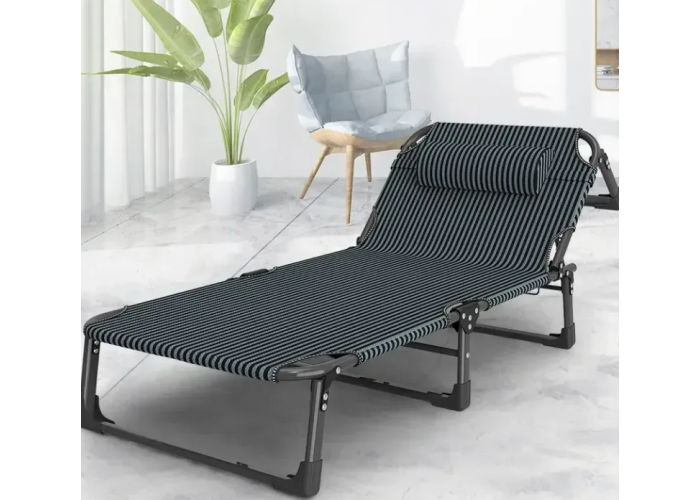 Розкладне ліжко (розкладачка) з Mesh-матрацом і подушкою LEOBRO Striped (LB-FB-A2-STR)