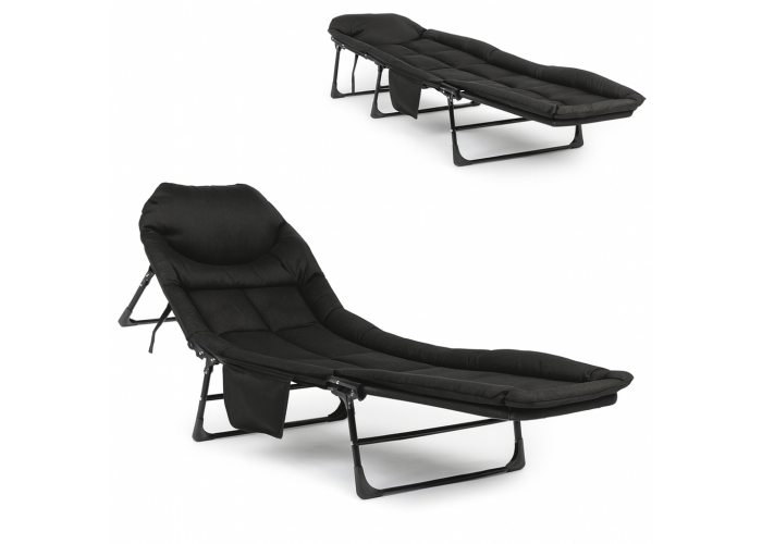 Розкладне ліжко (розкладачка) з вбудованим матрацом LEOBRO Black (LB-FB-M1-BLK)