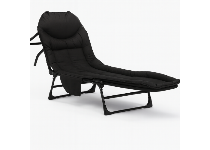 Розкладне ліжко (розкладачка) з вбудованим матрацом LEOBRO Black (LB-FB-M1-BLK)