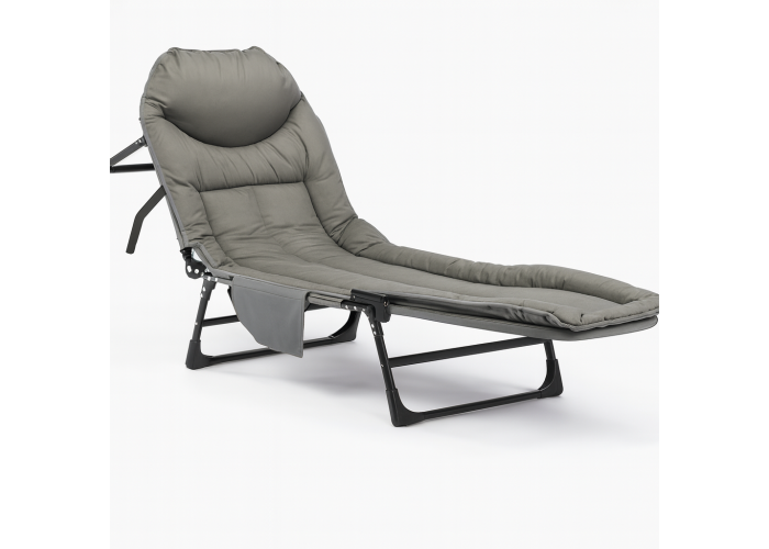 Розкладне ліжко (розкладачка) з вбудованим матрацом LEOBRO Grey (LB-FB-M1-GRY)