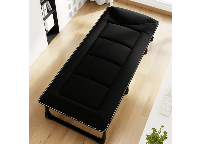 Розкладне ліжко (розкладачка) з вбудованим матрацом LEOBRO Black (LB-FB-S1-BLK)