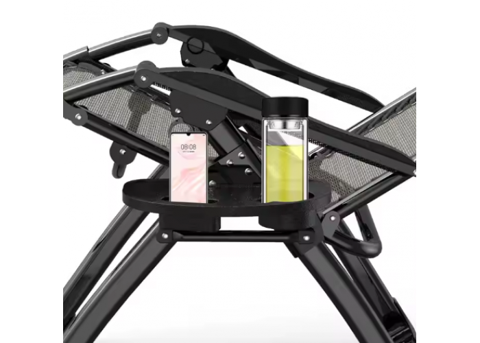 Комплект із 2 шезлонгів і столу 95х55х50 см Zero Gravity LEOBRO (LB-ZGC-F1-DGR-FT-A2)