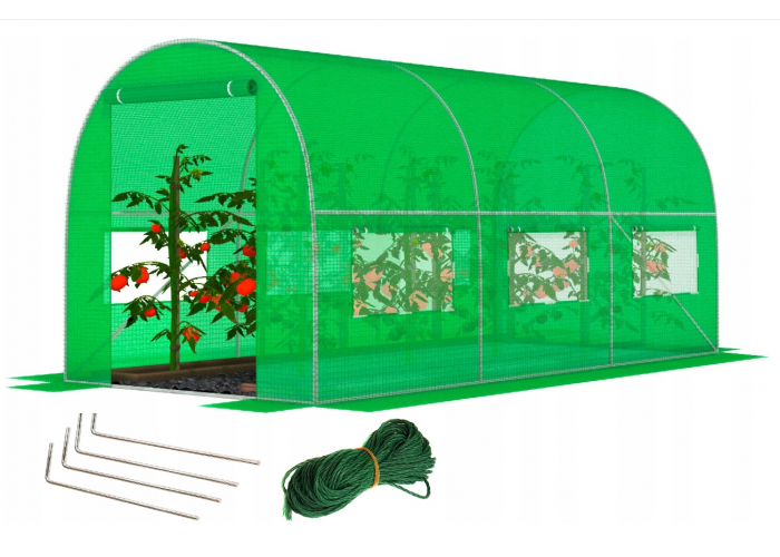 Садова теплиця з вікнами FunFit Garden 7m2 = 350*200*200 (Зелена)
