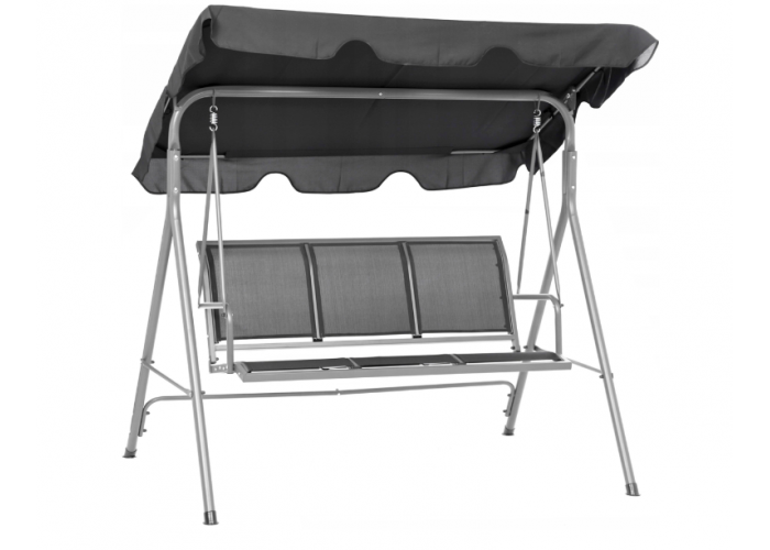 Велика садова гойдалка на 3 особи FUNFIT Comfort (Сіра) (2856)