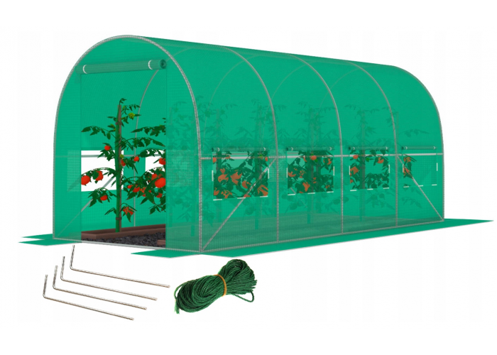 Садова теплиця з вікнами FunFit Garden 9m2 = 450*200*200 (Зелена)