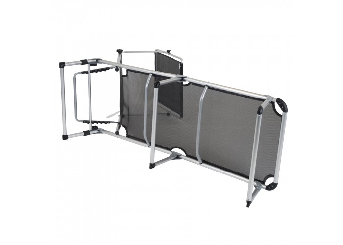 Ліжко розкладне Bo-Camp Sun Lounger With Sunscreen 5 Positions Black (1304460)