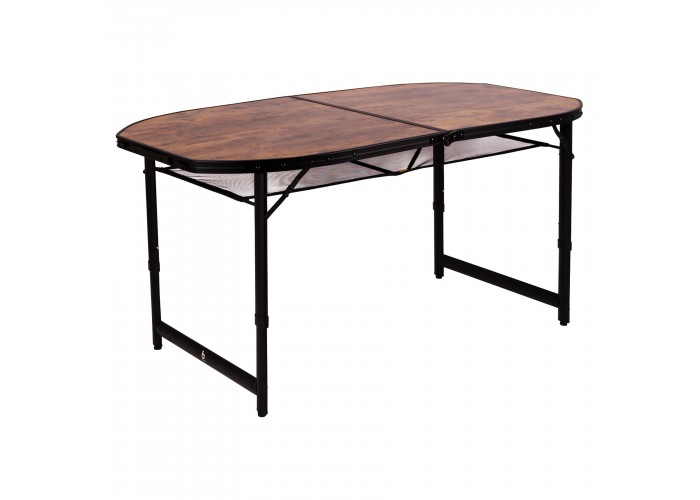Стіл Bo-Camp Woodbine Oval 150x80 cm Black/Wood look (1404230)