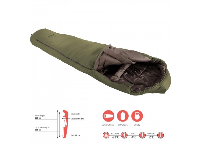 Спальний мішок Grand Canyon Fairbanks 205 -4°C Capulet Olive Left (340021)