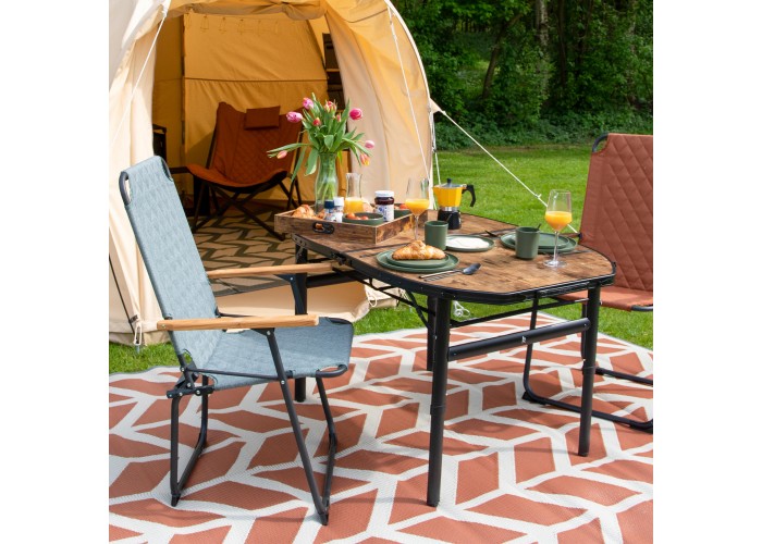 Стіл Bo-Camp Woodbine Oval 100x70 cm Black/Wood look (1404185)