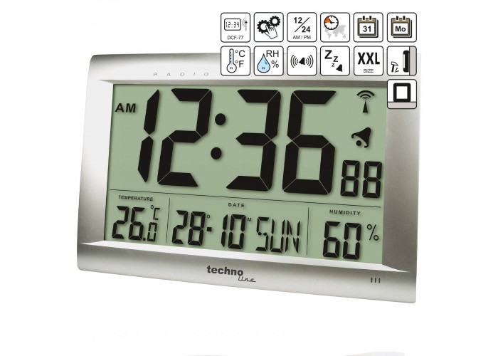 Годинник настінний Technoline WS8009 Silver (WS8009)