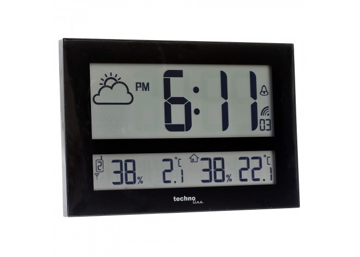 Годинник настінний Technoline WS8011 Black (WS8011)