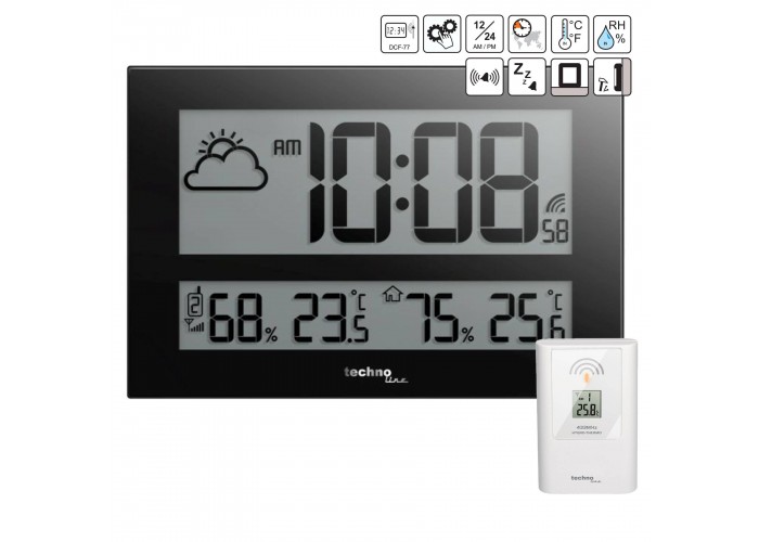 Годинник настінний Technoline WS8011 Black (WS8011)