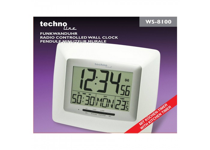 Годинник настінний Technoline WS8100 White/Silver (WS8100)