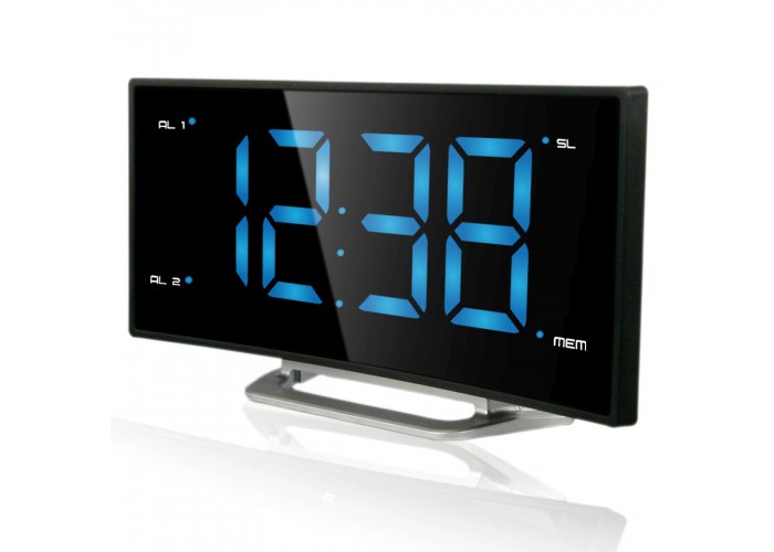 Годинник настільний з радіо Technoline WT460 Blue LED Black/Silver (WT460 blaue LED)