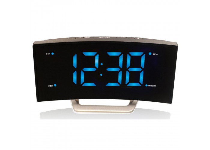 Годинник настільний з радіо Technoline WT460 Blue LED Black/Silver (WT460 blaue LED)