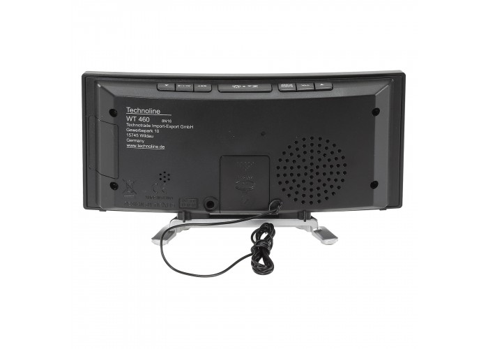 Годинник настільний з радіо Technoline WT460 Blue LED Black/Silver (WT460 blaue LED)