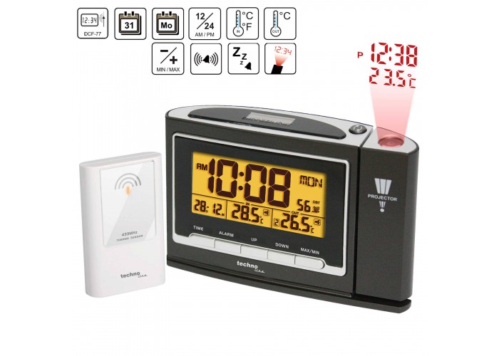 Годинник проекційний Technoline WT529 Anthracite (WT529)