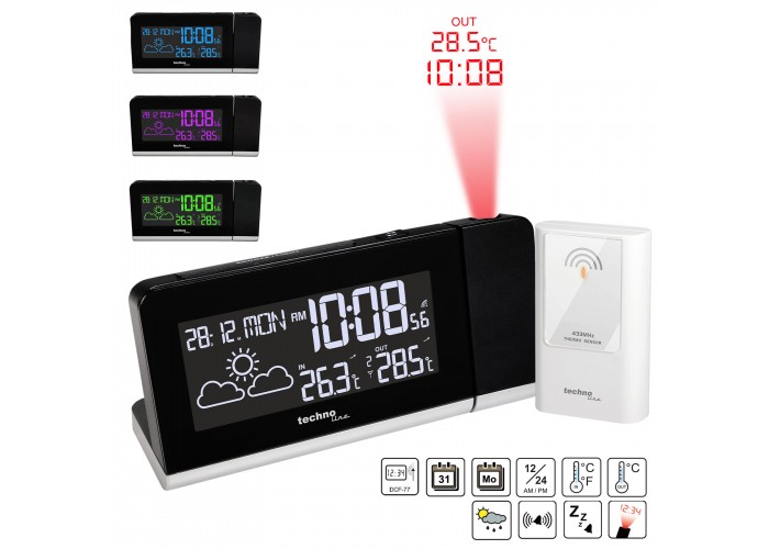 Годинник проекційний Technoline WT539 Black (WT539)