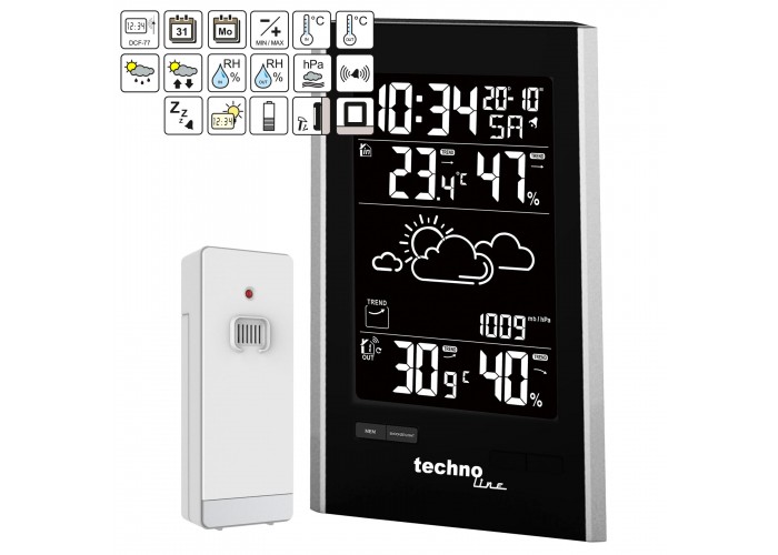 Метеостанція Technoline WS9060 Black/Silver (WS9060)
