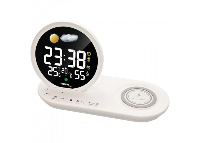 Годинник настільний Technoline WT427 Wireless Mobile Charging White (WT427)