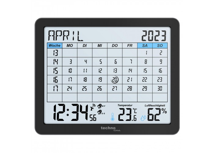 Годинник-календар настільний Technoline WT2600 Black (WT2600)