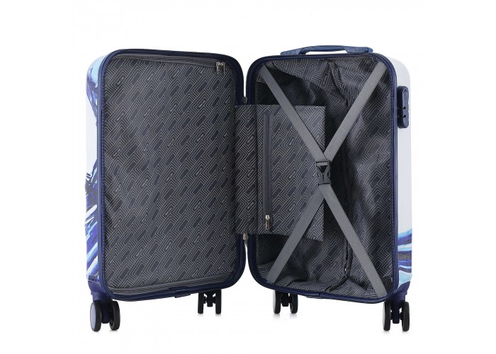 Валіза Semi Line 20" (S) White/Blue Print (T5653-1)