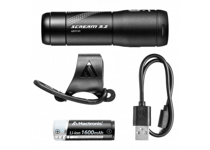 Ліхтар велосипедний передній Mactronic Scream 3.2 (600 Lm) USB Rechargeable (ABF0165)