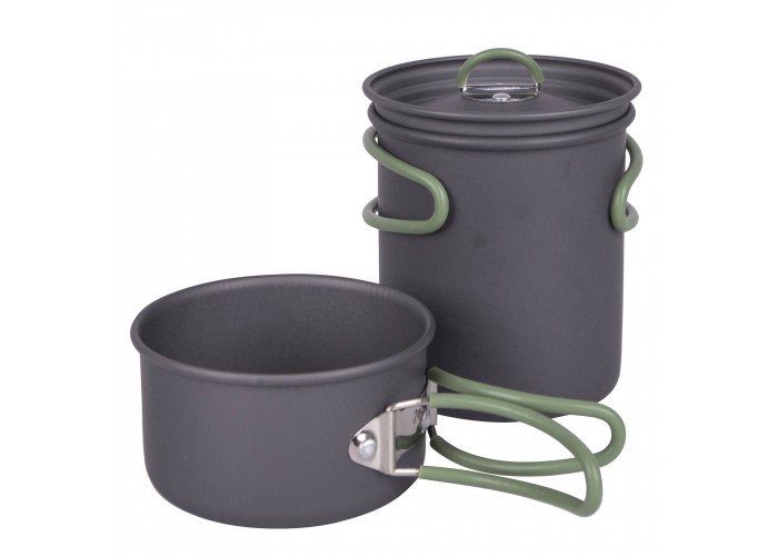 Набір посуду Bo-Camp Explorer 2 Pieces Hard Anodized Anthracite / Green (2200240)