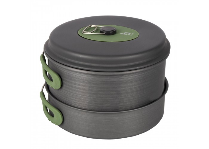 Набір посуду Bo-Camp Explorer 4 Pieces Hard Anodized Grey/Green (2200244)